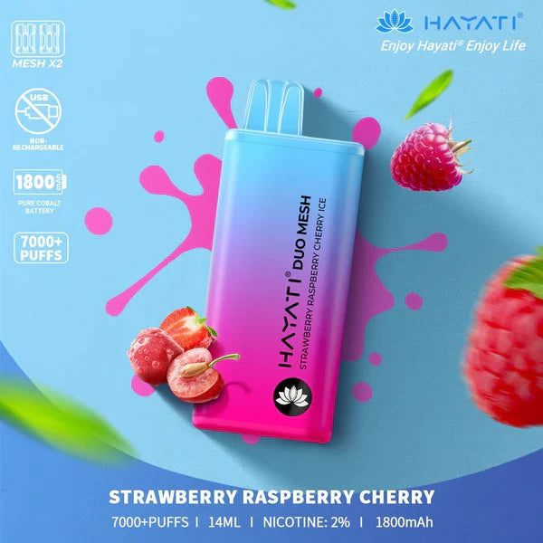 hayati 7000 strawberry raspberry cherry ice
